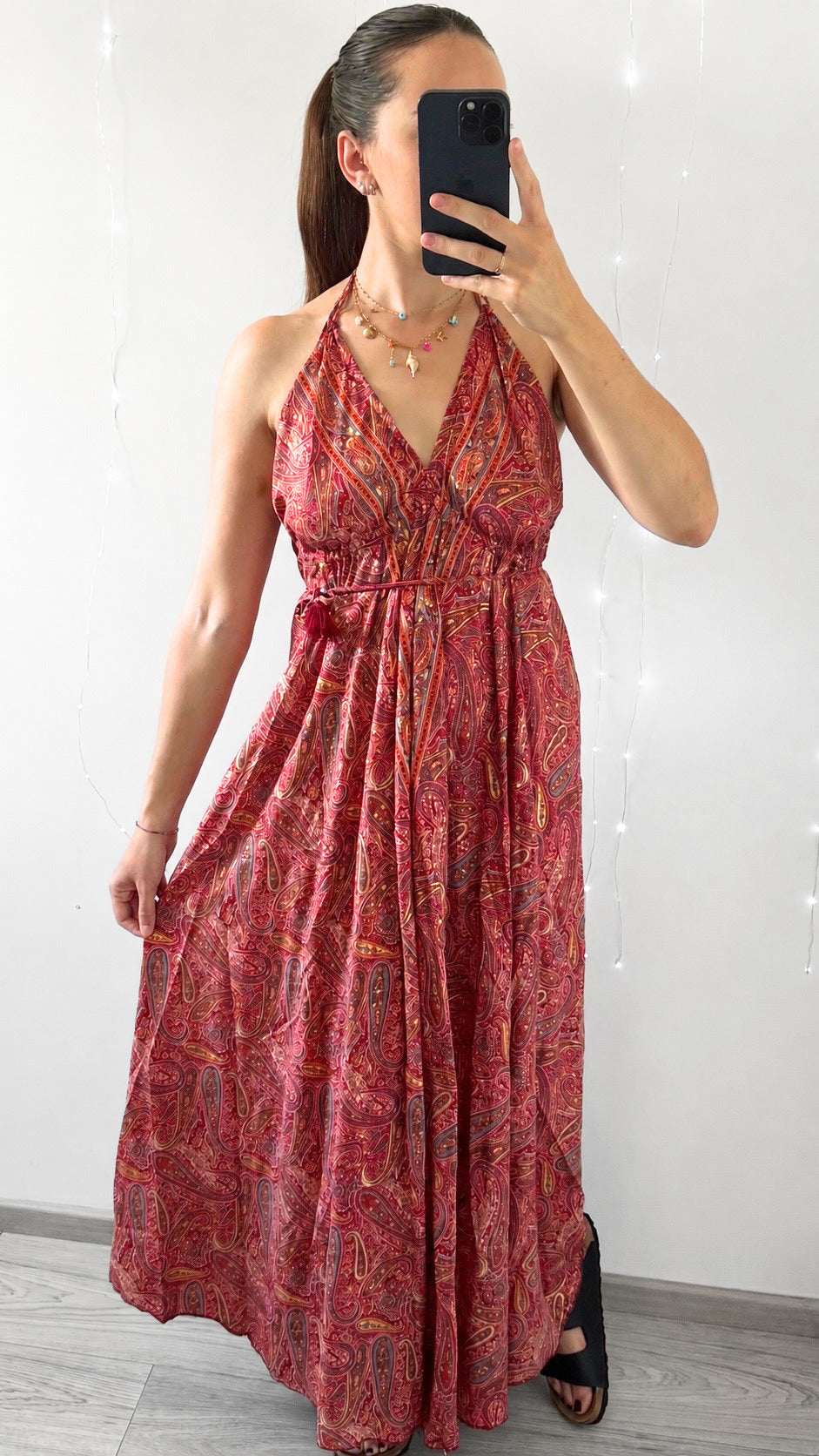 Robe Bohème Dos Nu ROUGE