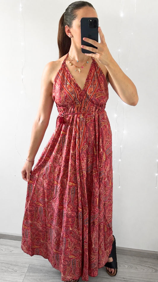Robe Bohème Dos Nu ROUGE
