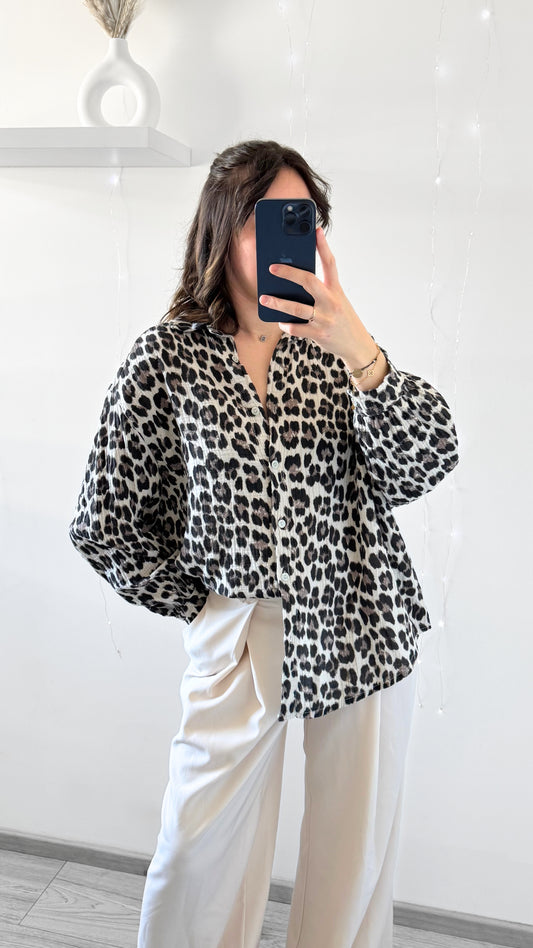 Chemise Léopard FÉLINE Taupe