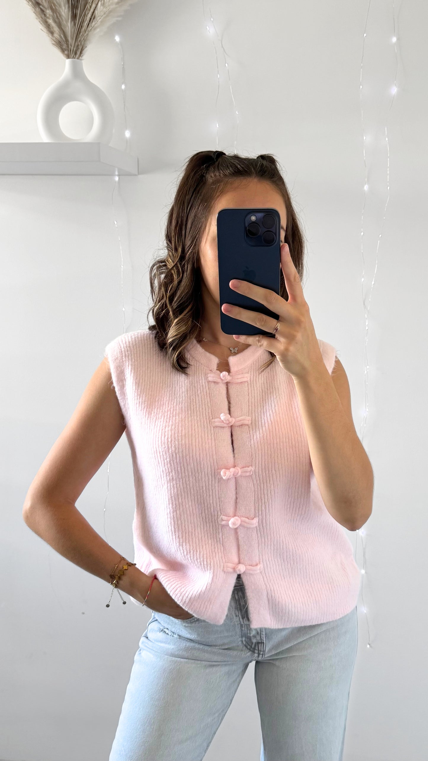 Gilet Sans Manches OPHÉLIA Rose Pale