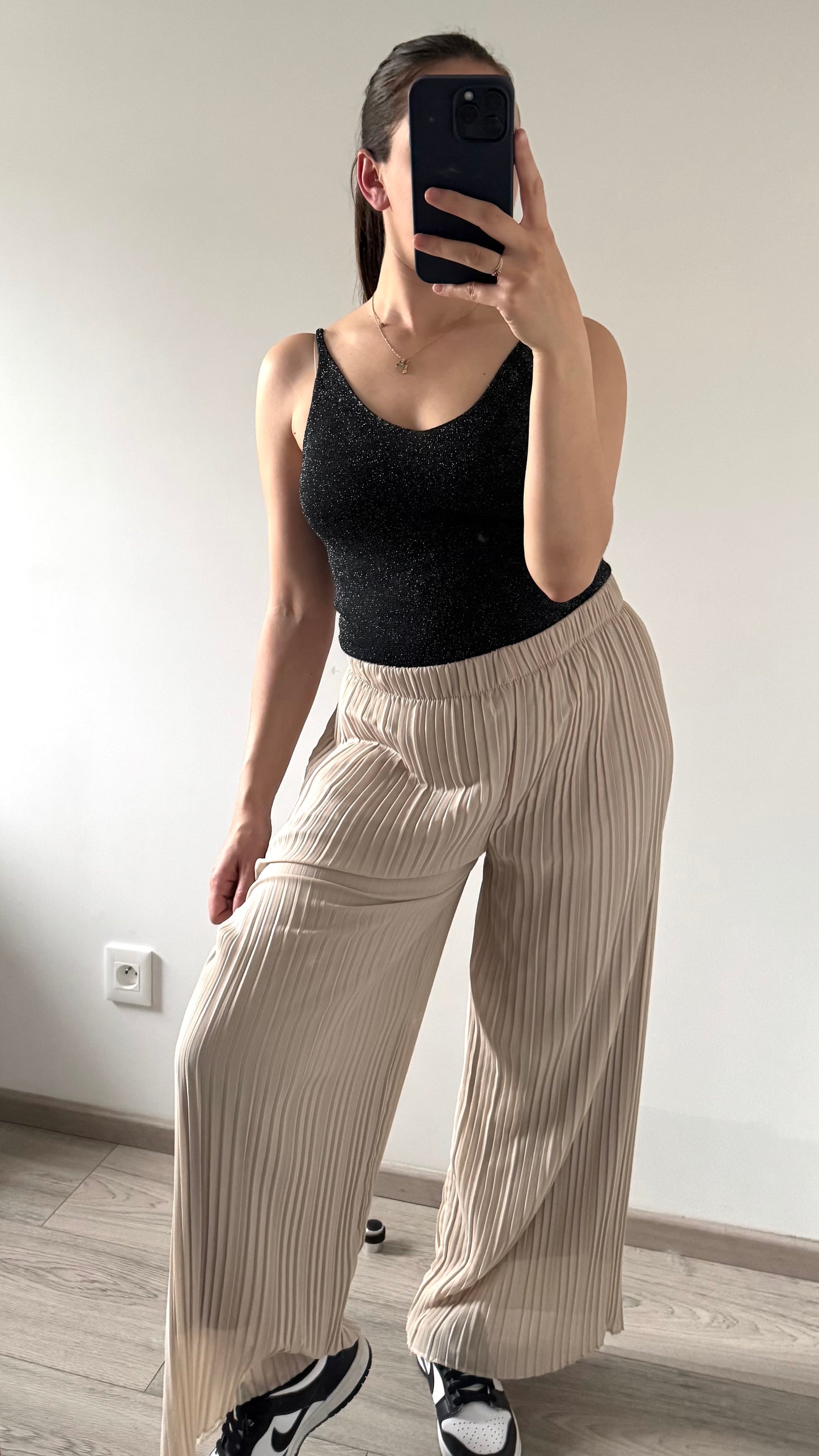 Pantalon plissé ROMANE Beige