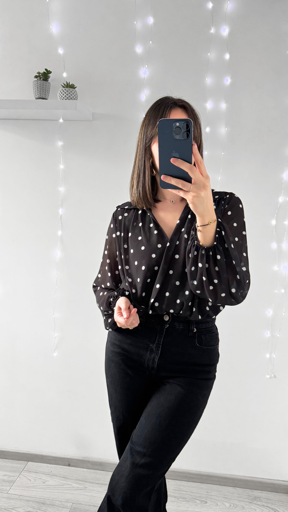 Body À Pois ANNABELLE Noir