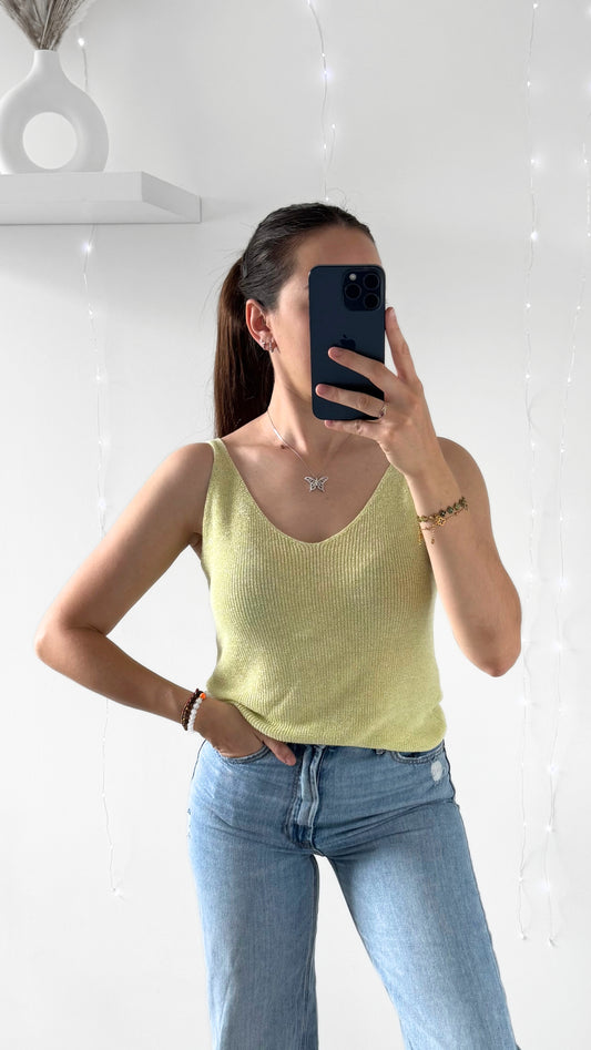 Débardeur À Paillettes SHINE Jaune