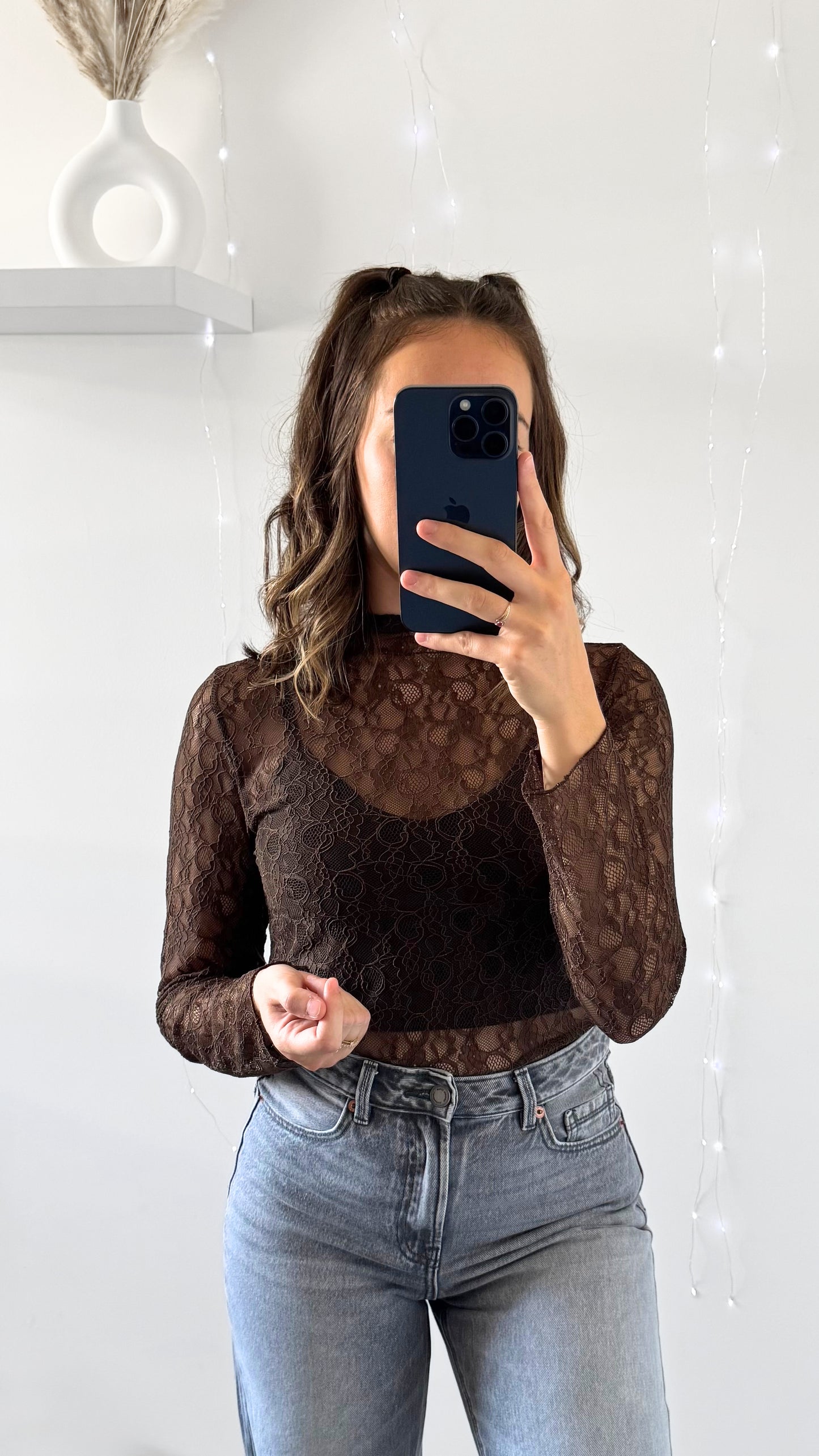 Sous Pull Dentelle ELY Chocolat