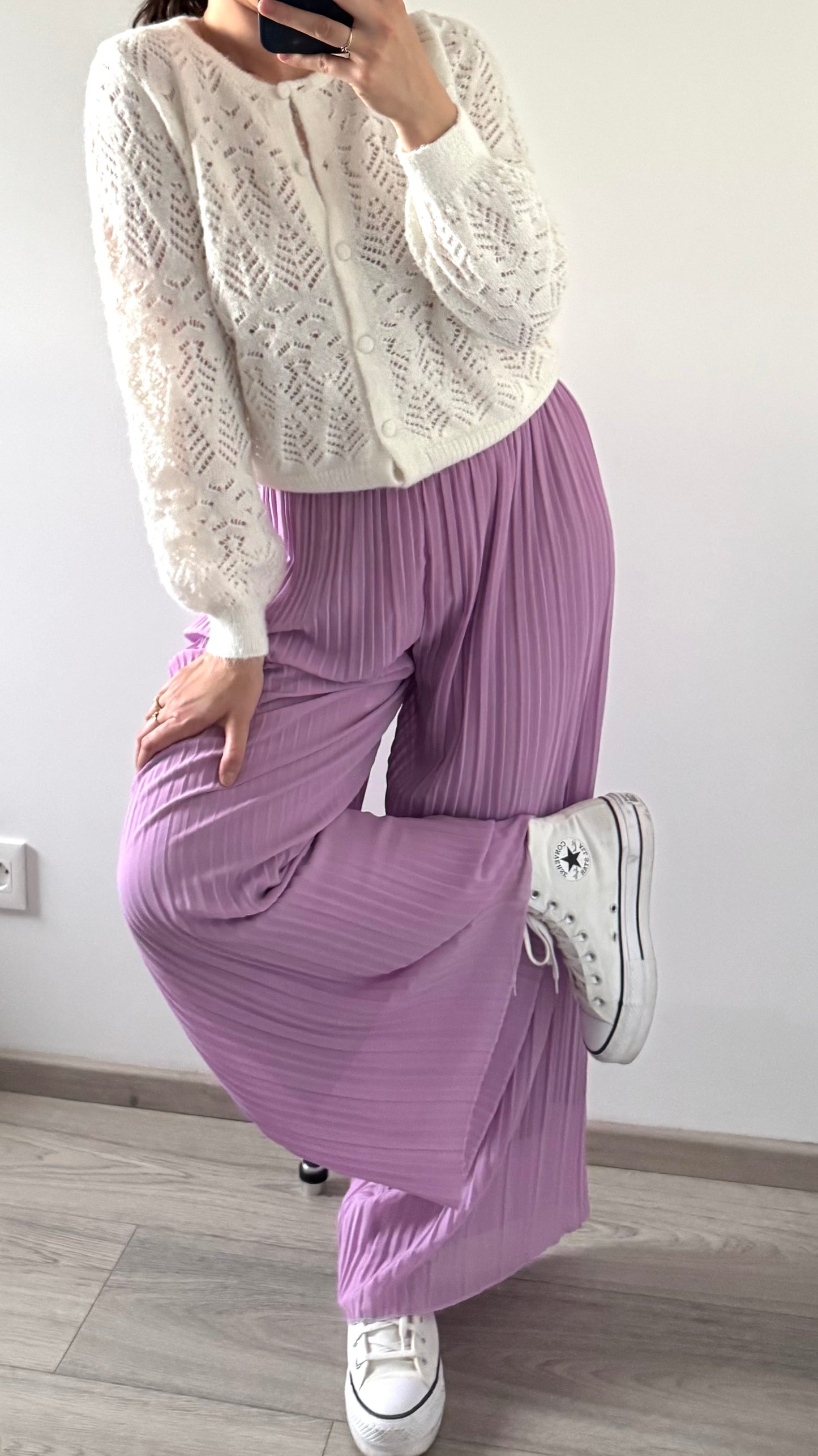 Pantalon plissé ROMANE Lilas