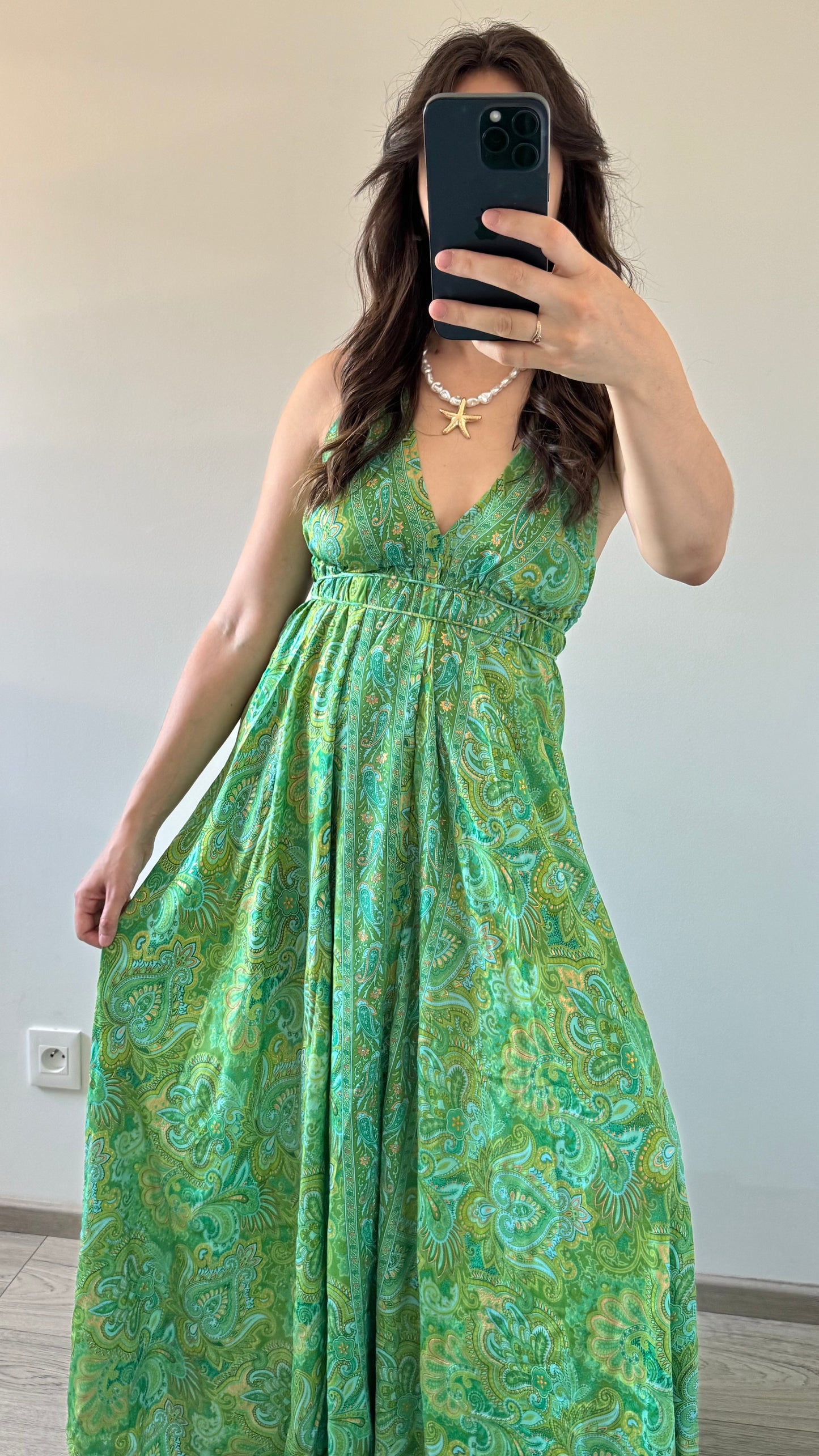 Robe Bohème Dos Nu VERT