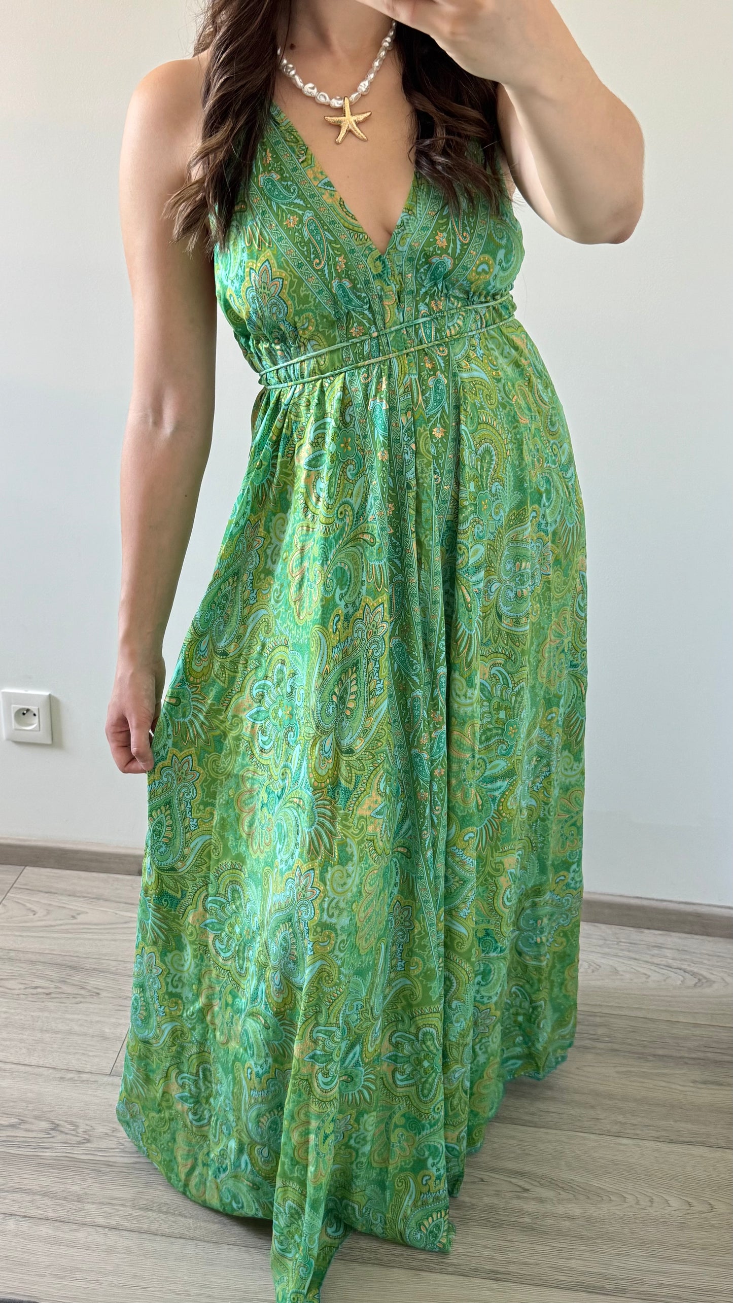 Robe Bohème Dos Nu VERT