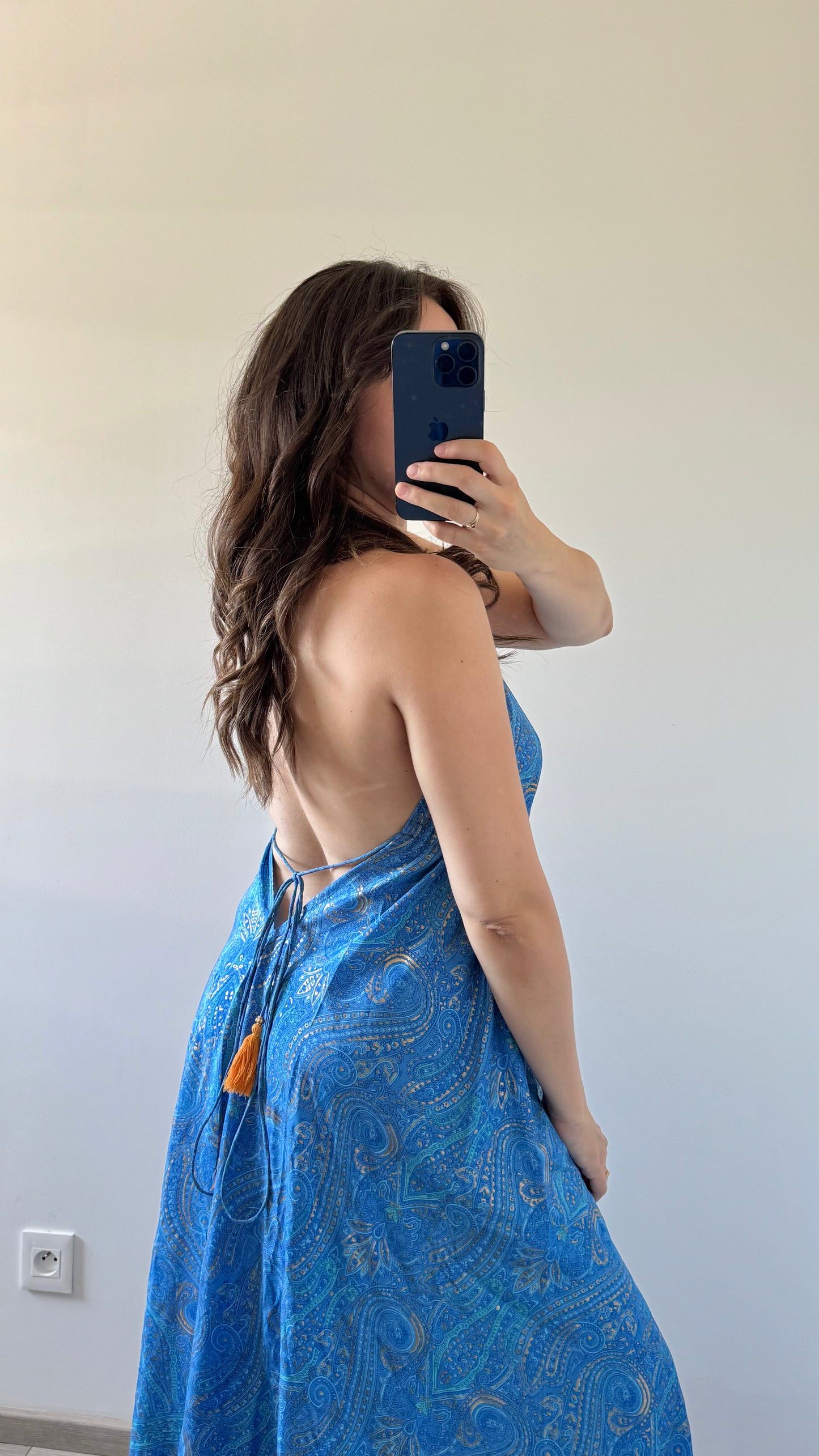 Robe Bohème Dos Nu BLEU