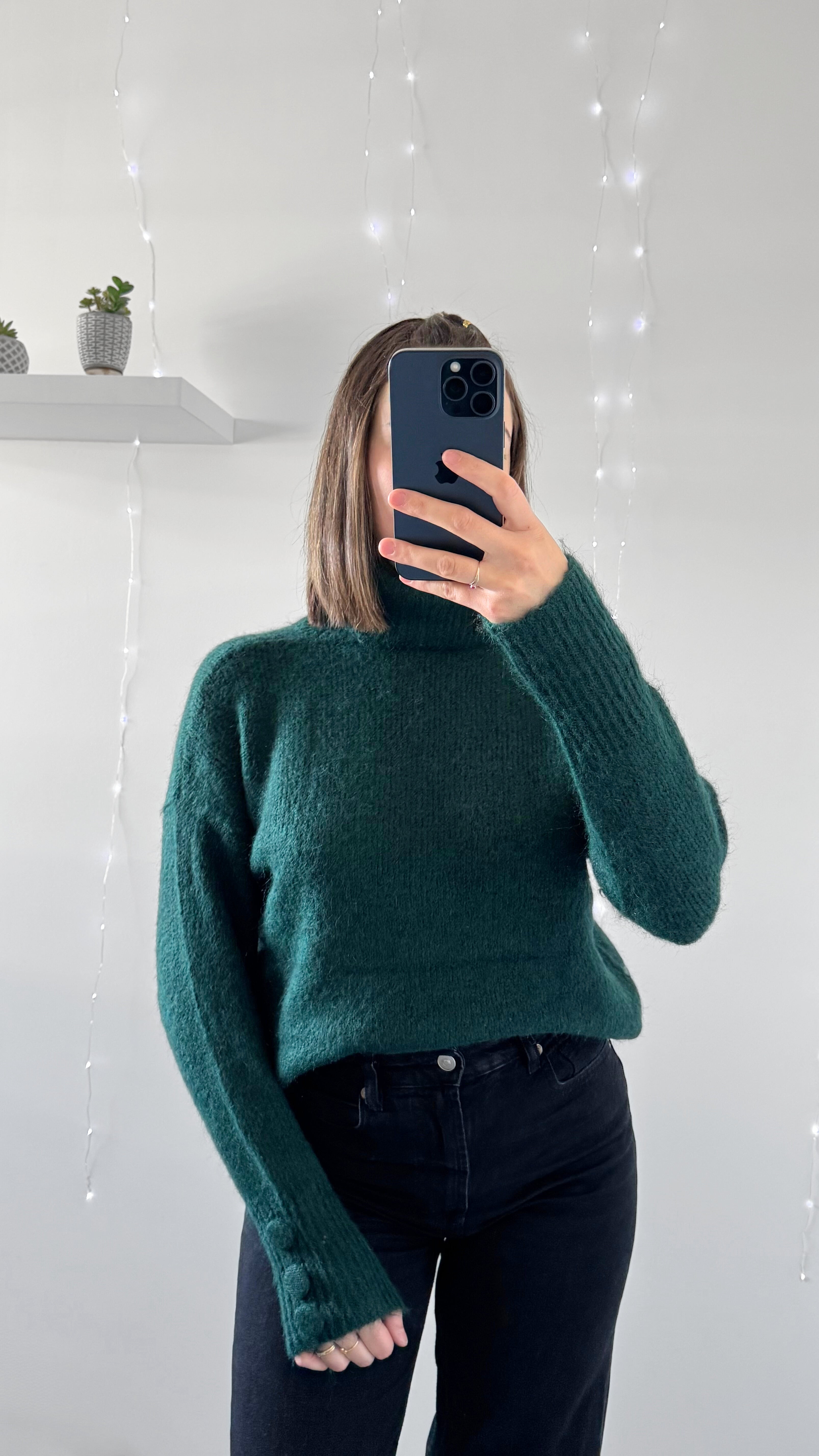 Pull Col Roulé ÉMERAUDE Vert