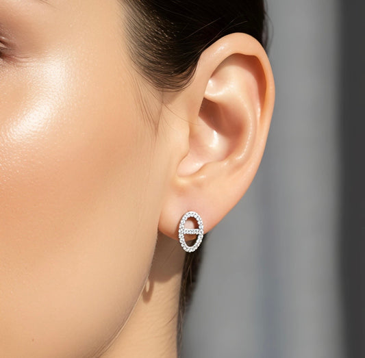 Boucles d’Oreilles Maille Marine Argent