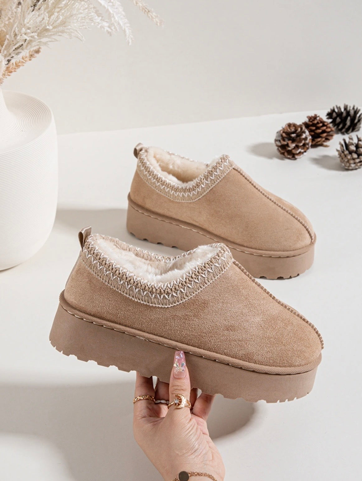 Bottines Fourrées Beige