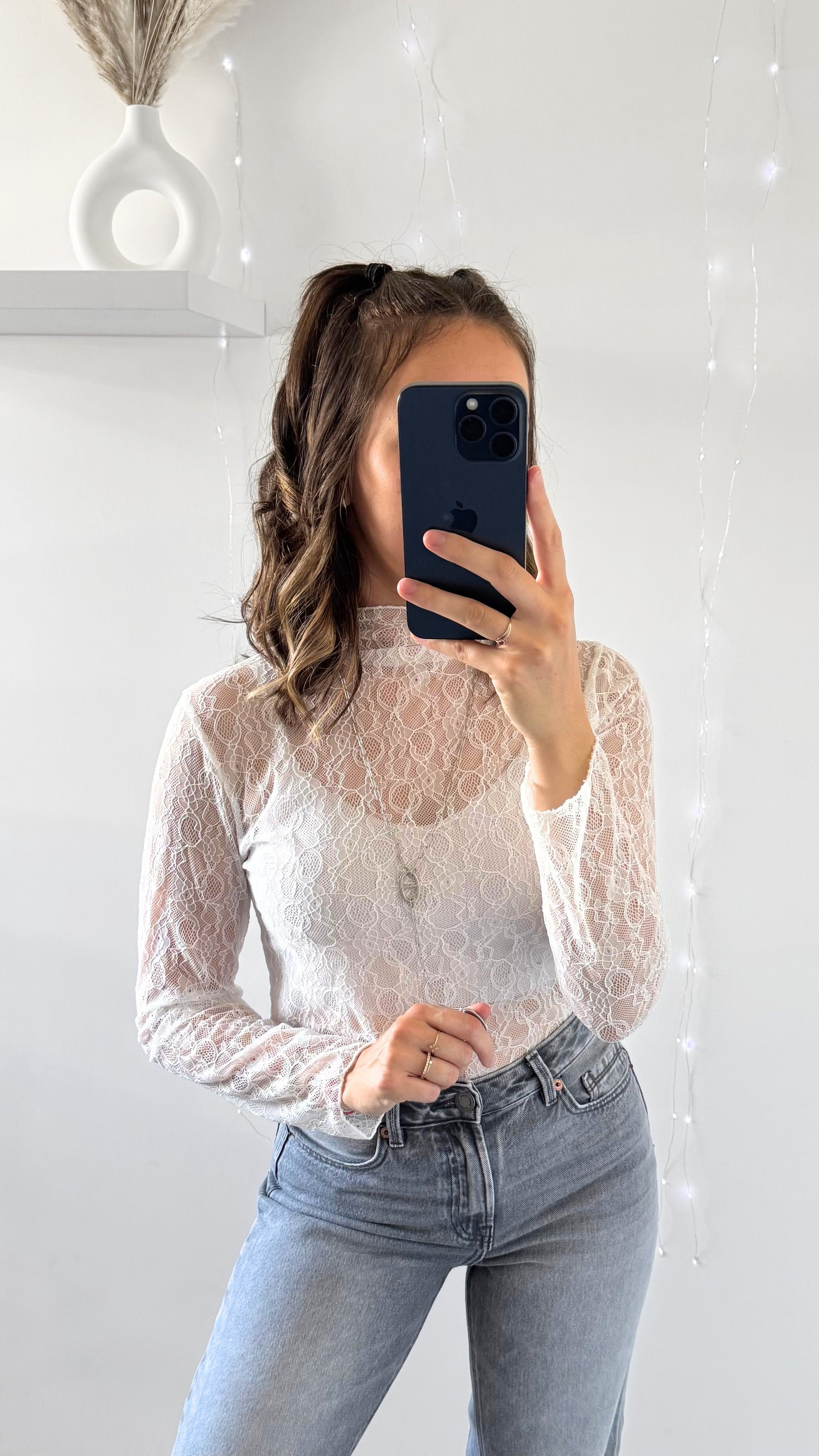 Sous Pull Dentelle ELY Blanc