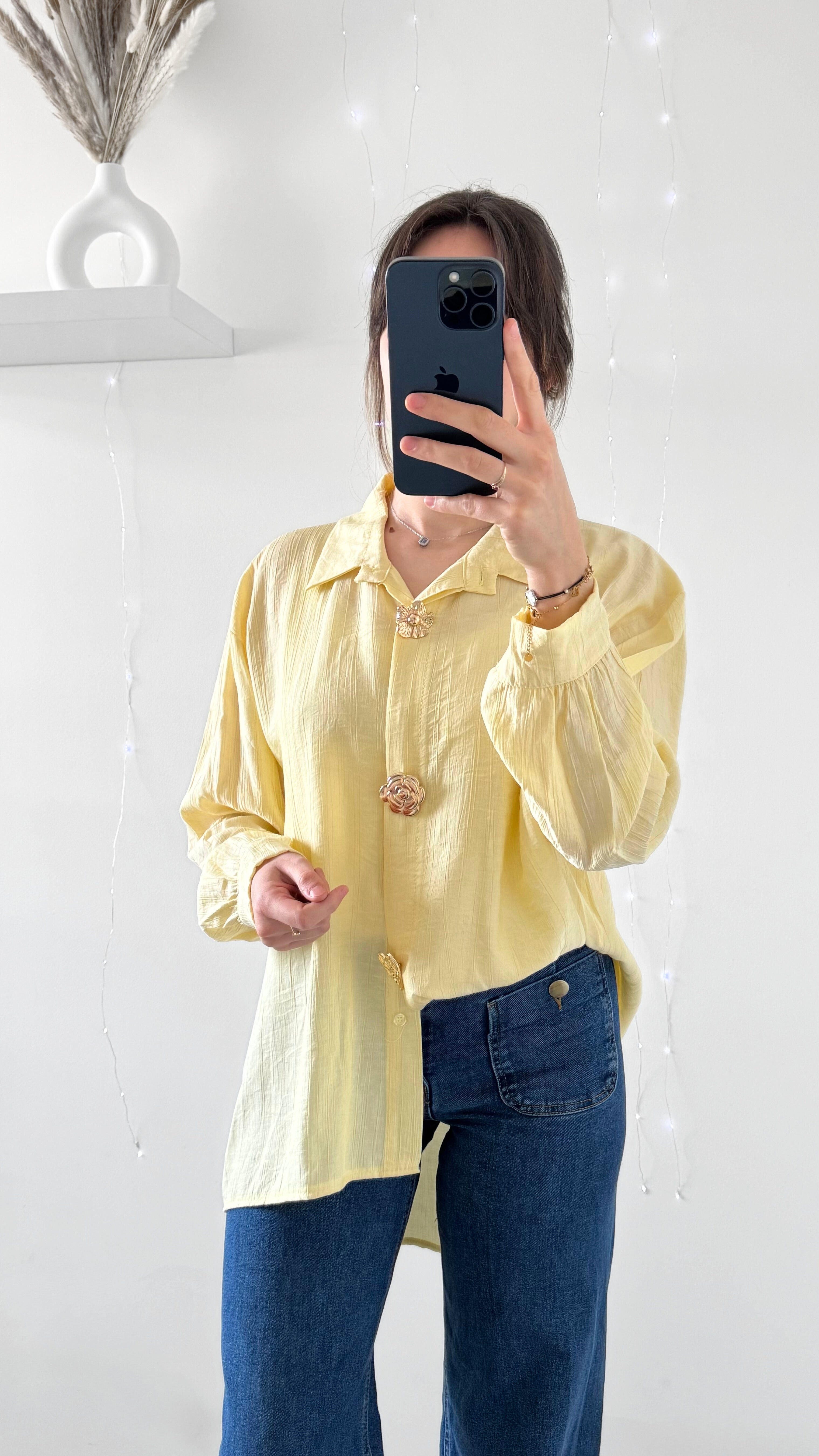 Chemise Avec Broches SOLÈNE Jaune