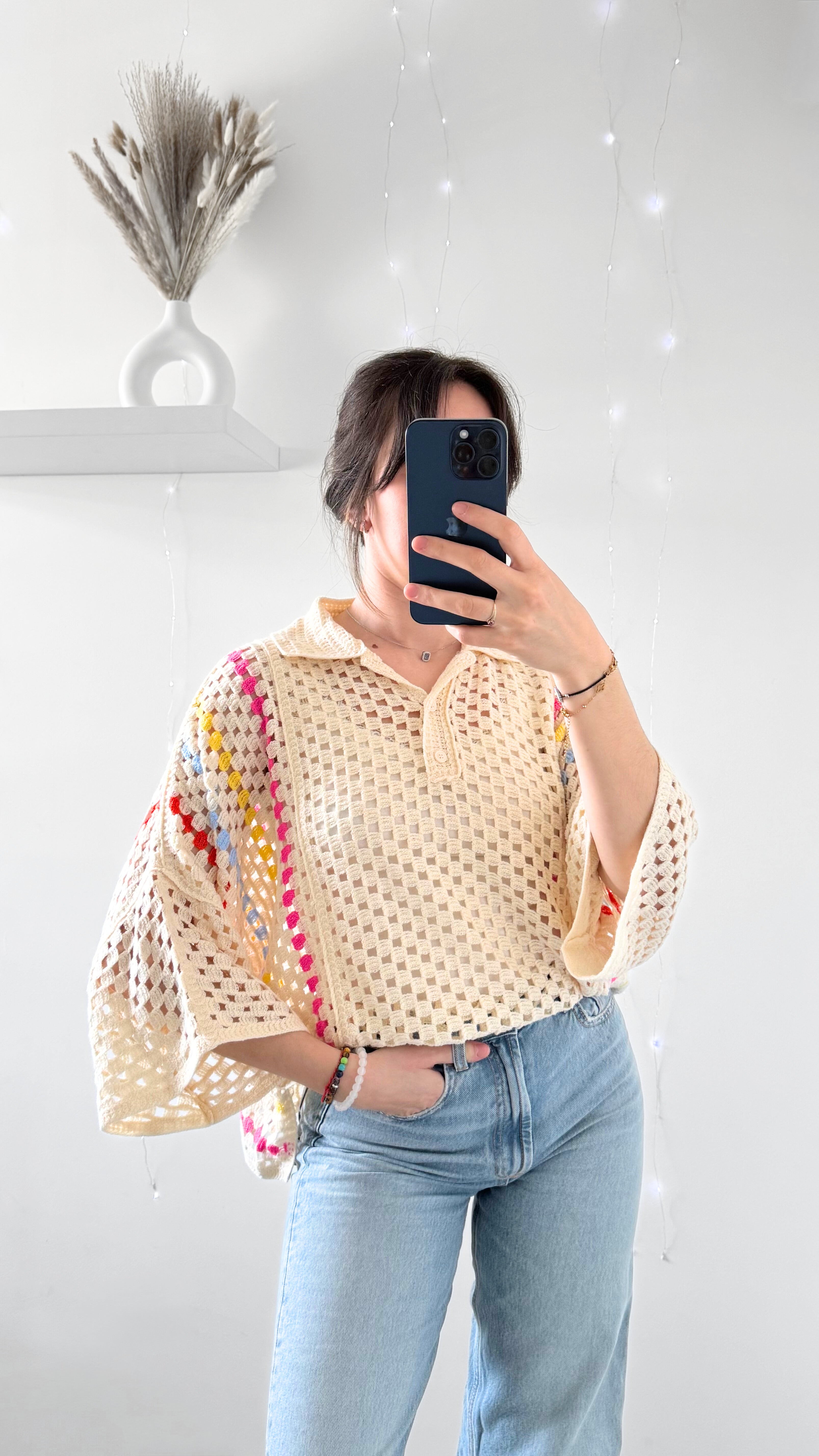 Polo En Crochet AUDREY Crème