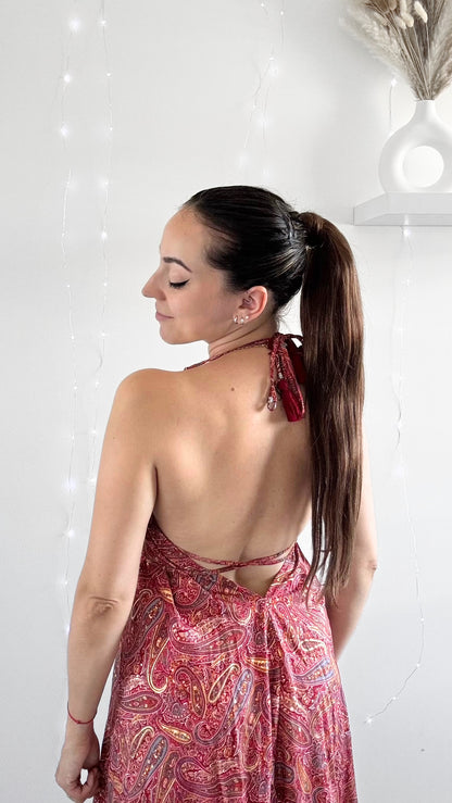 Robe Bohème Dos Nu ROUGE