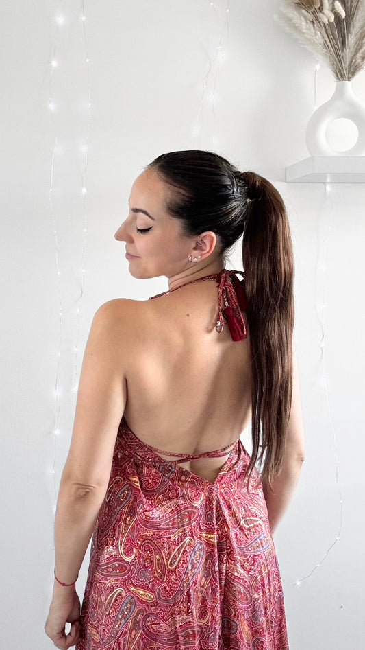 Robe Bohème Dos Nu ROUGE