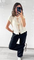 Pantalon Gaze De Coton LILOU Noir