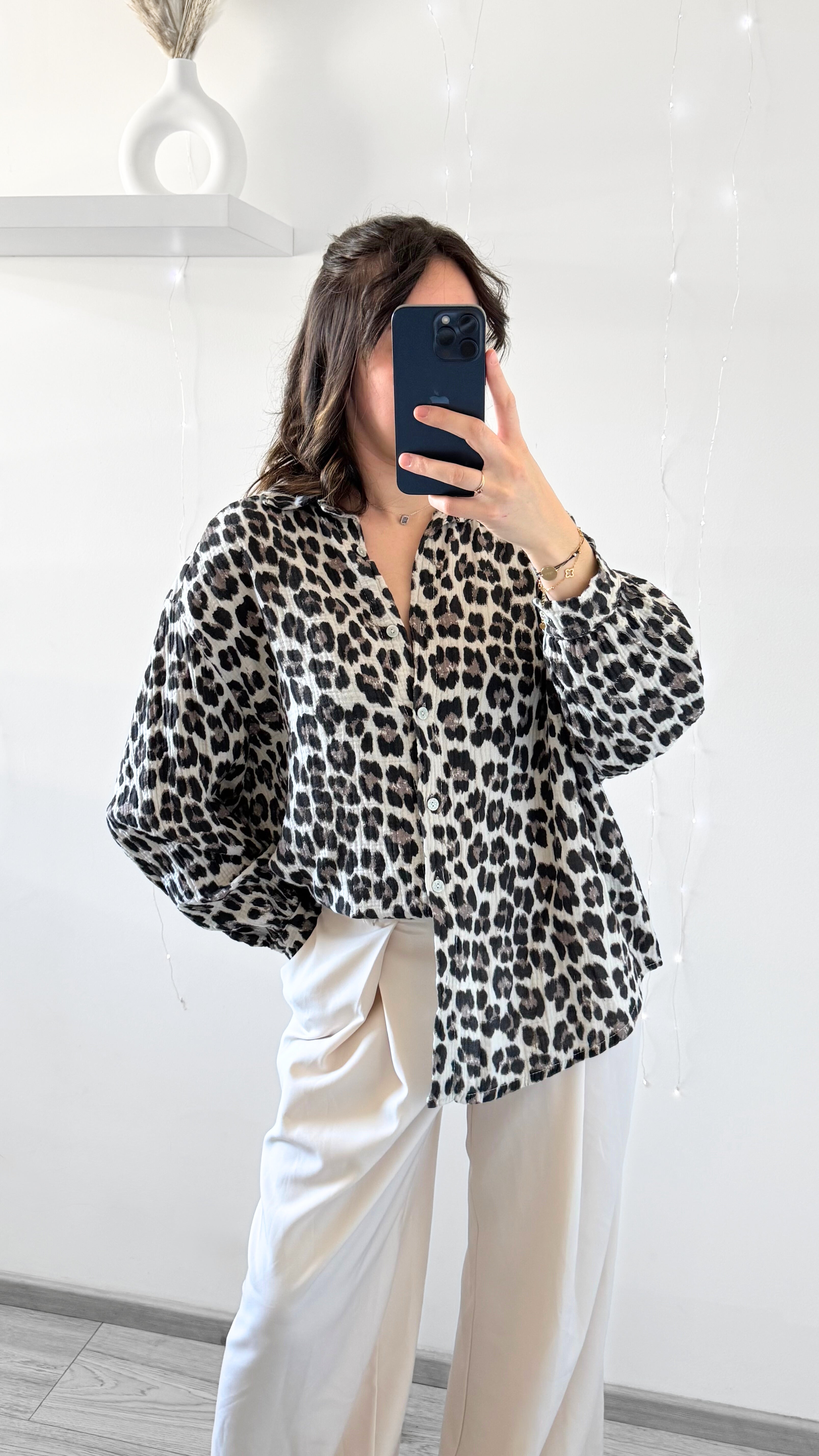 Chemise Léopard FÉLINE Taupe