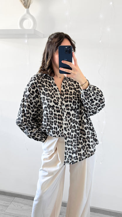 Chemise Léopard FÉLINE Taupe