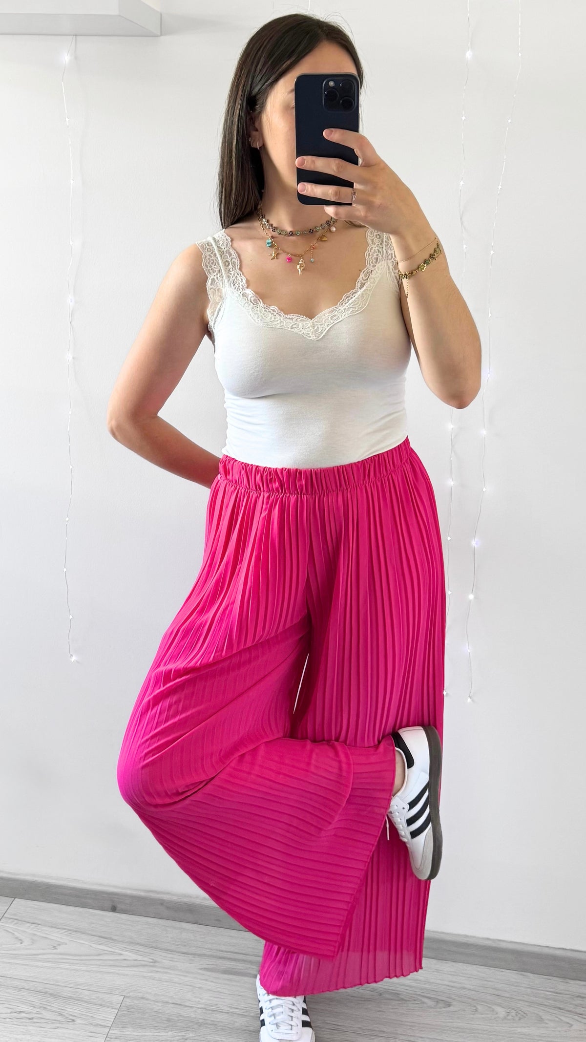 Pantalon plissé ROMANE Fuchsia