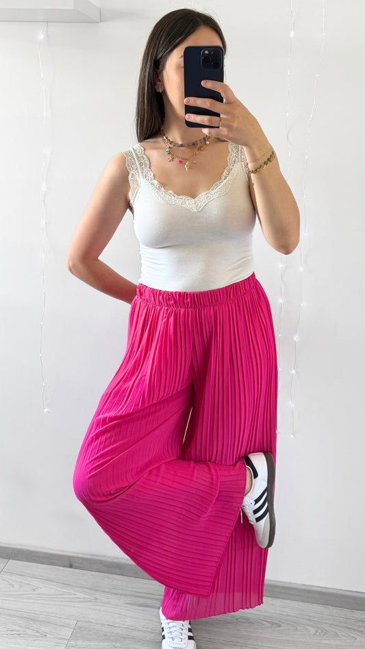 Pantalon plissé ROMANE Fuchsia