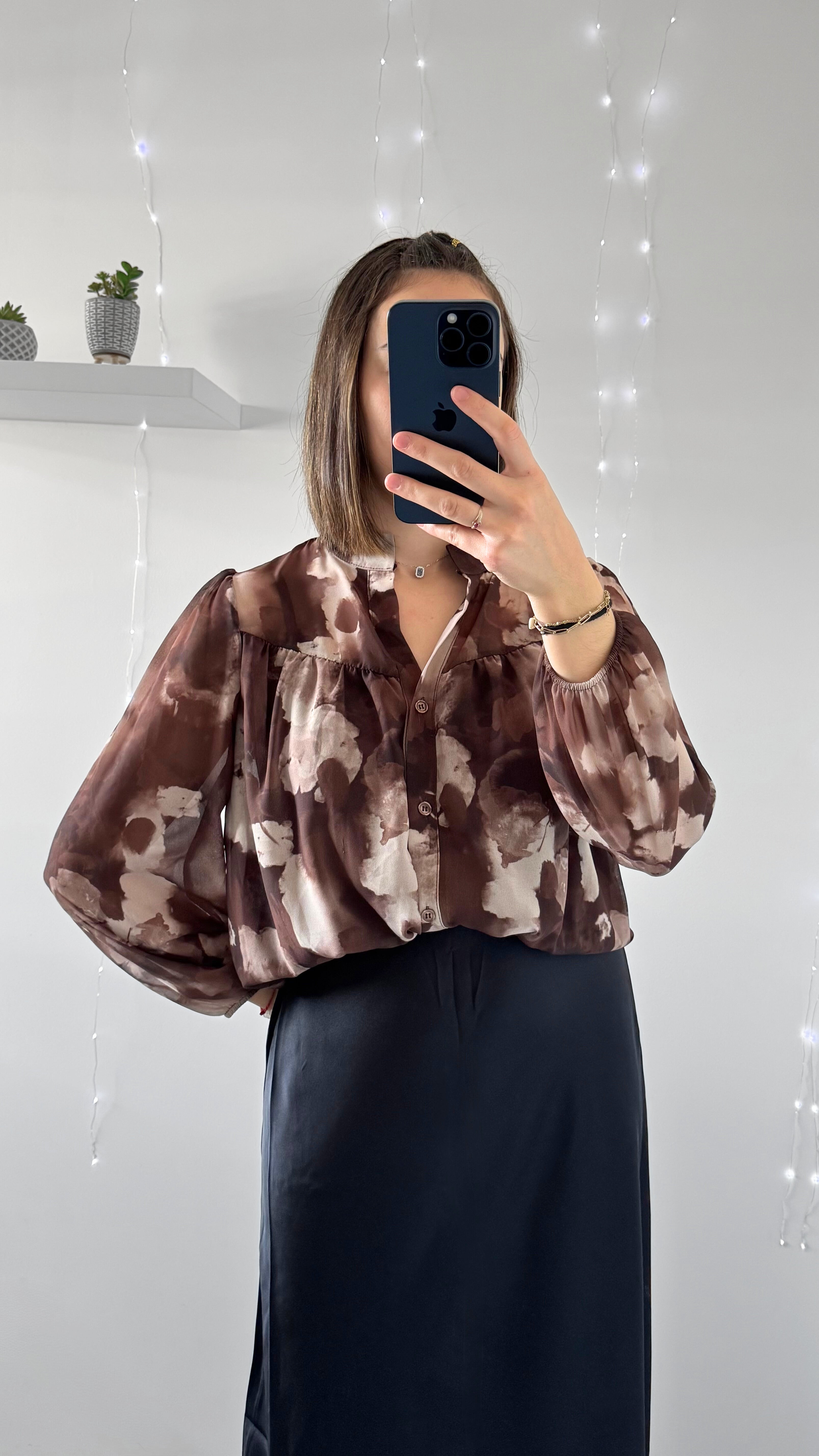 Chemisier FLORINE Marron