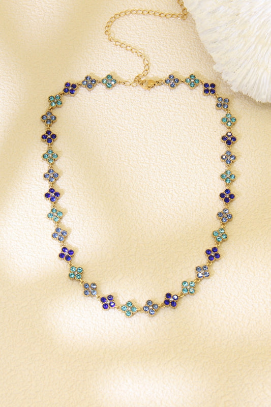 Collier PRINCESSE Ras-du-cou Strass Bleu