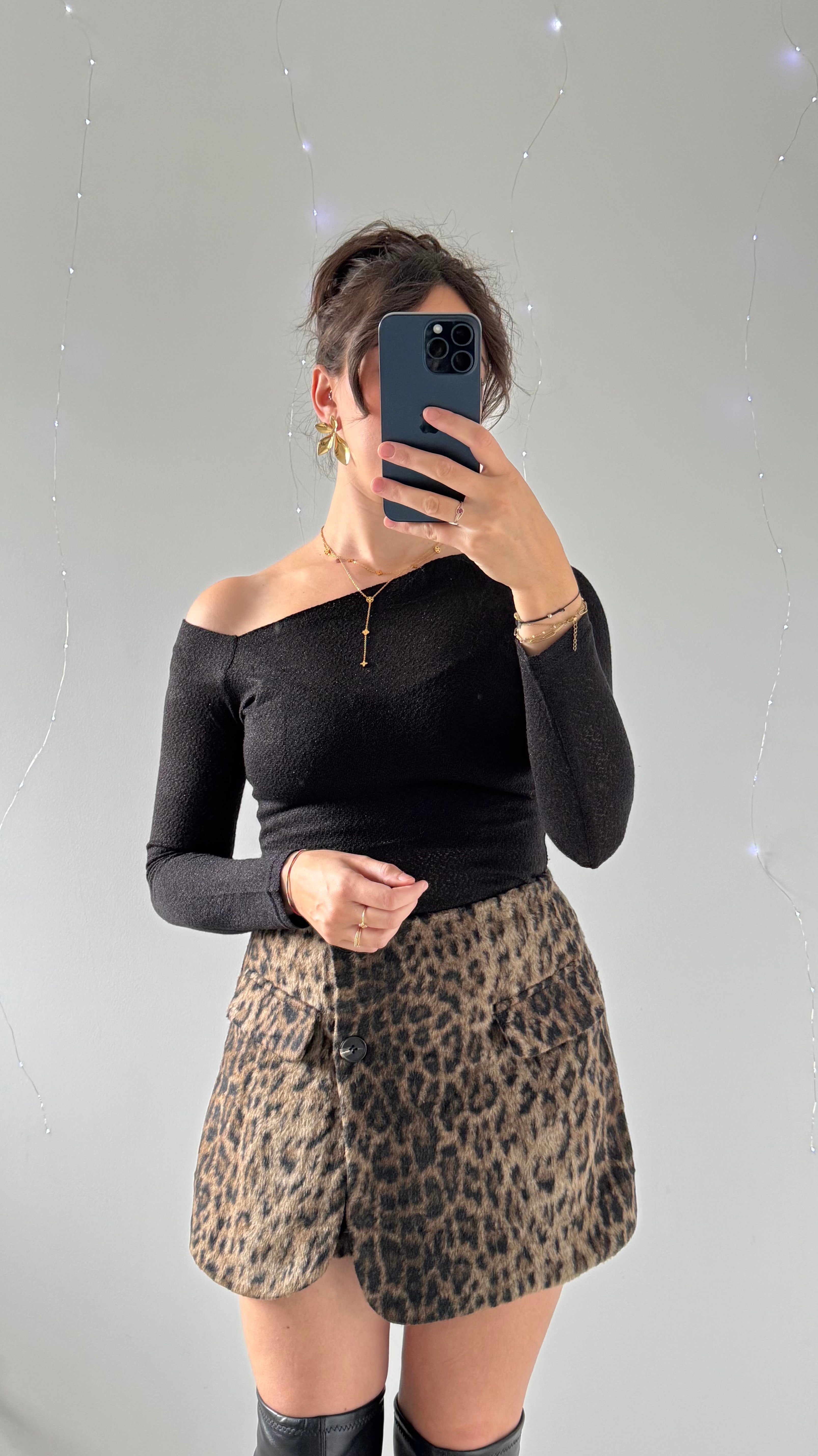 Top Asymétrique LAURA Noir