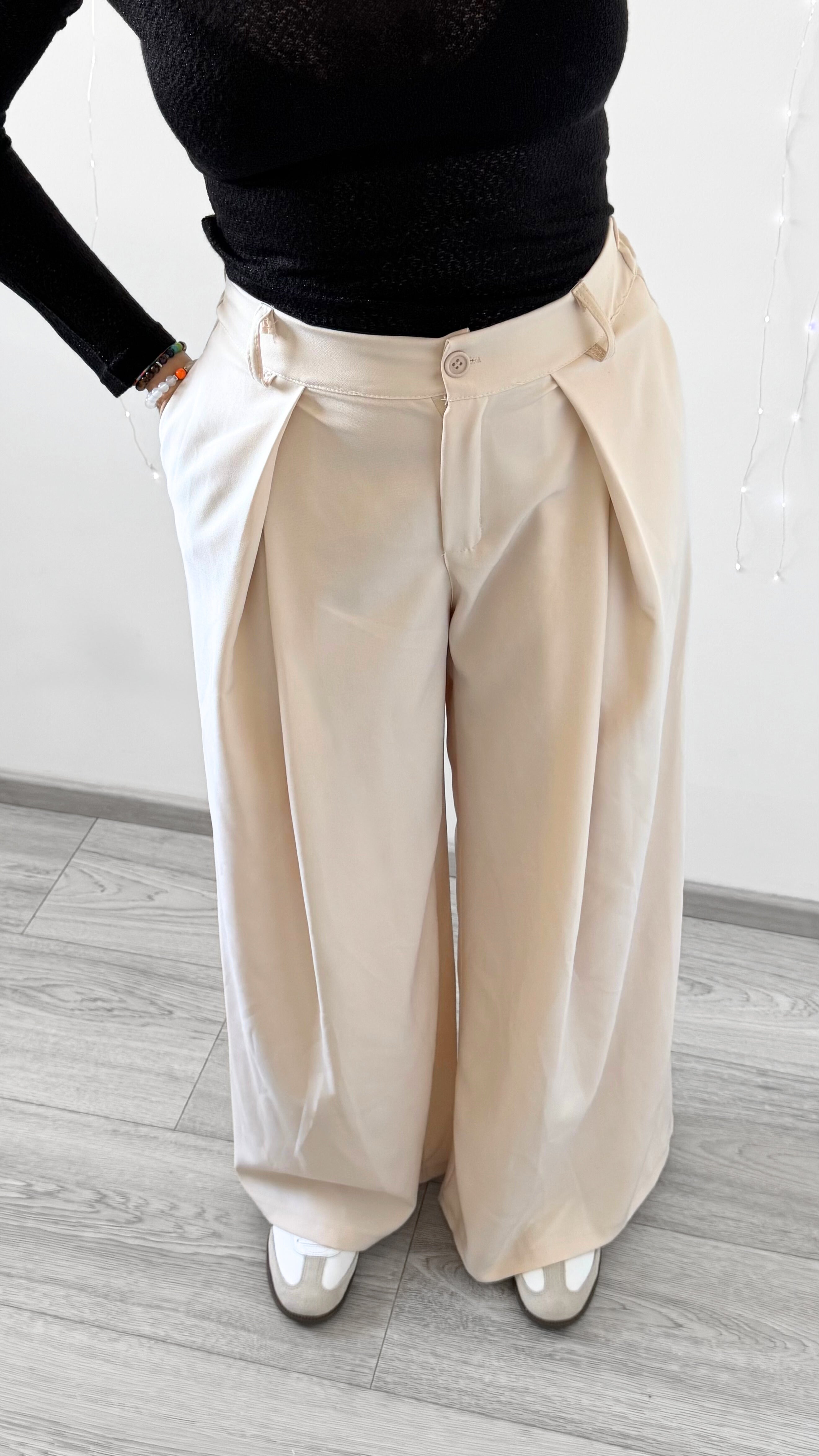 Pantalon Large VICTORIA Beige