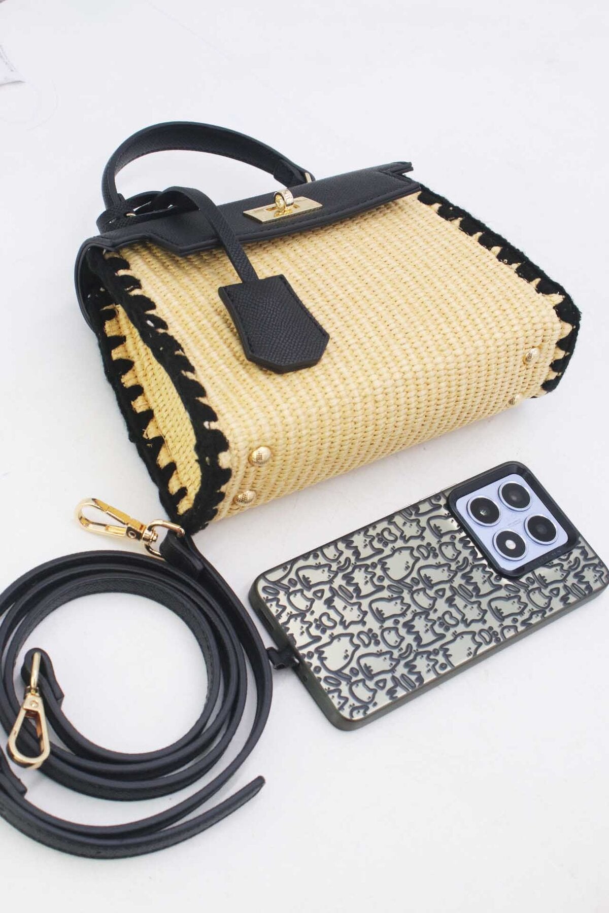 Sac Effet Paille PETIT Noir
