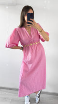 Robe Mi-Longue VICHY Rose