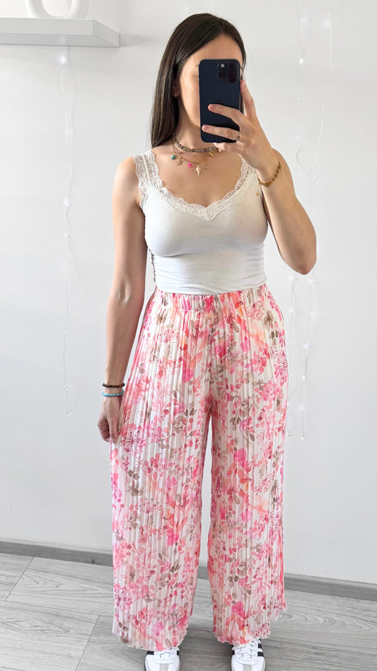 Pantalon Plissé FLORA Rose Pale