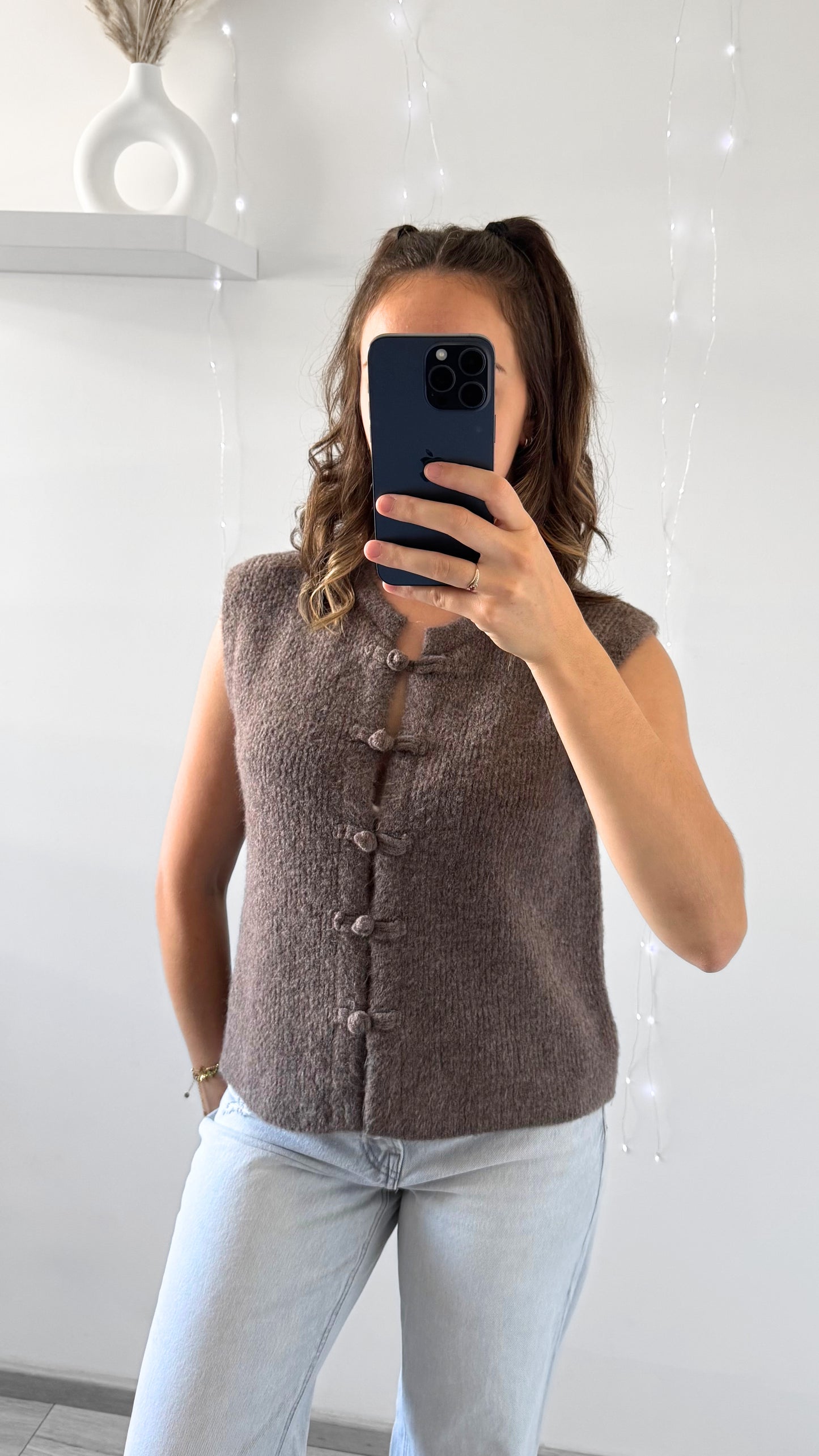 Gilet Sans Manches OPHÉLIA Marron