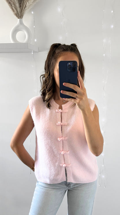 Gilet Sans Manches OPHÉLIA Rose Pale