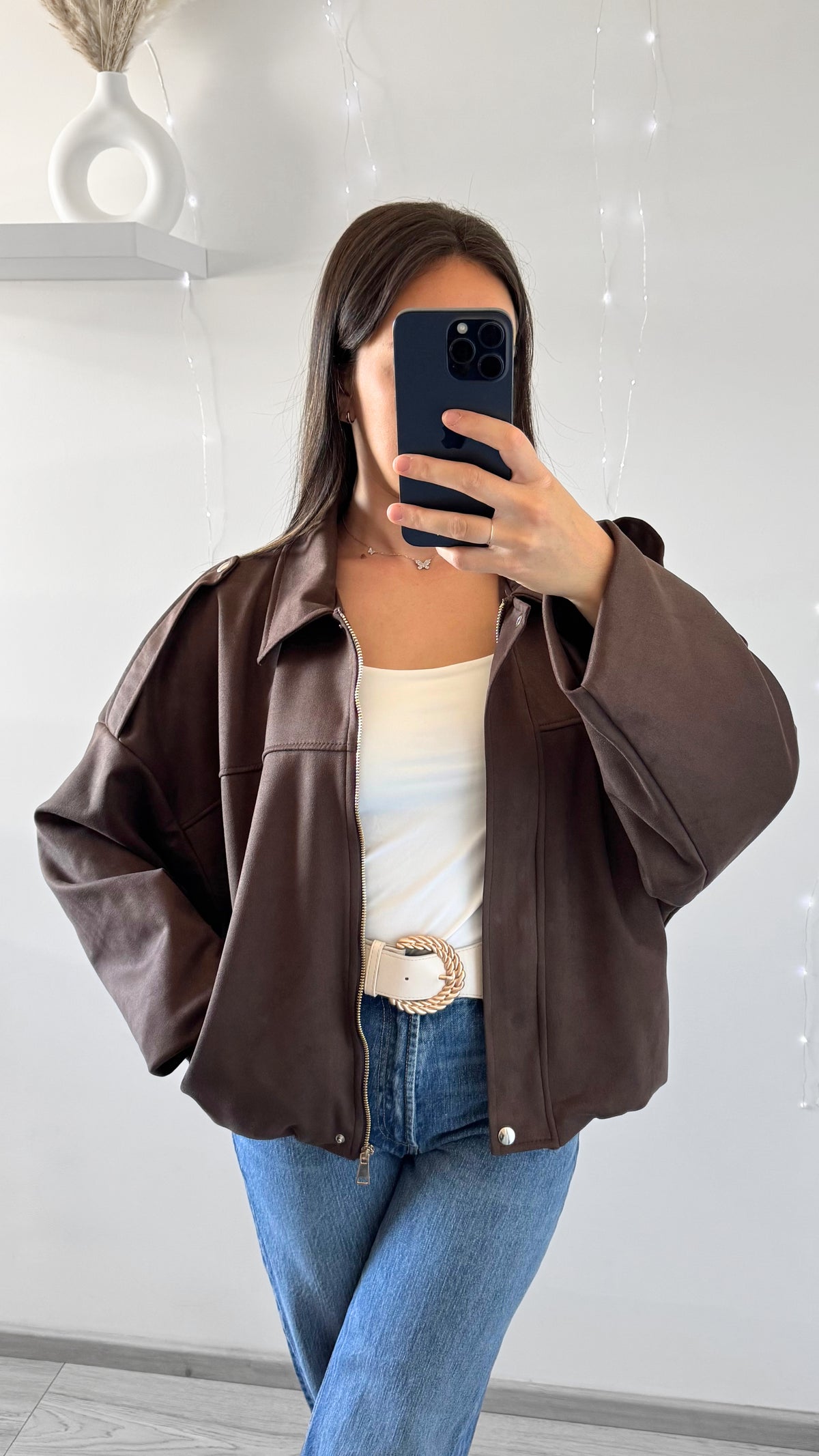Veste En Daim LÉANA Chocolat