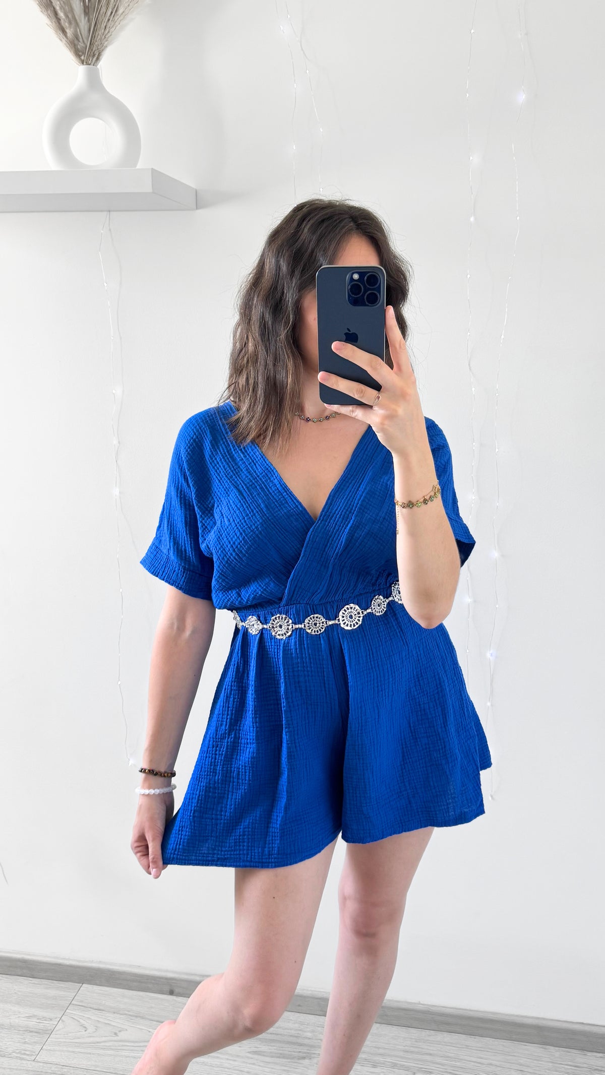 Combi-short En Gaze De Coton CHARLIE Bleu