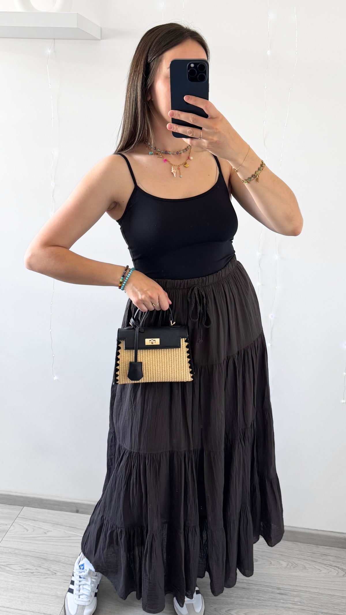 Jupe Longue CÉLIA En Coton Chocolat