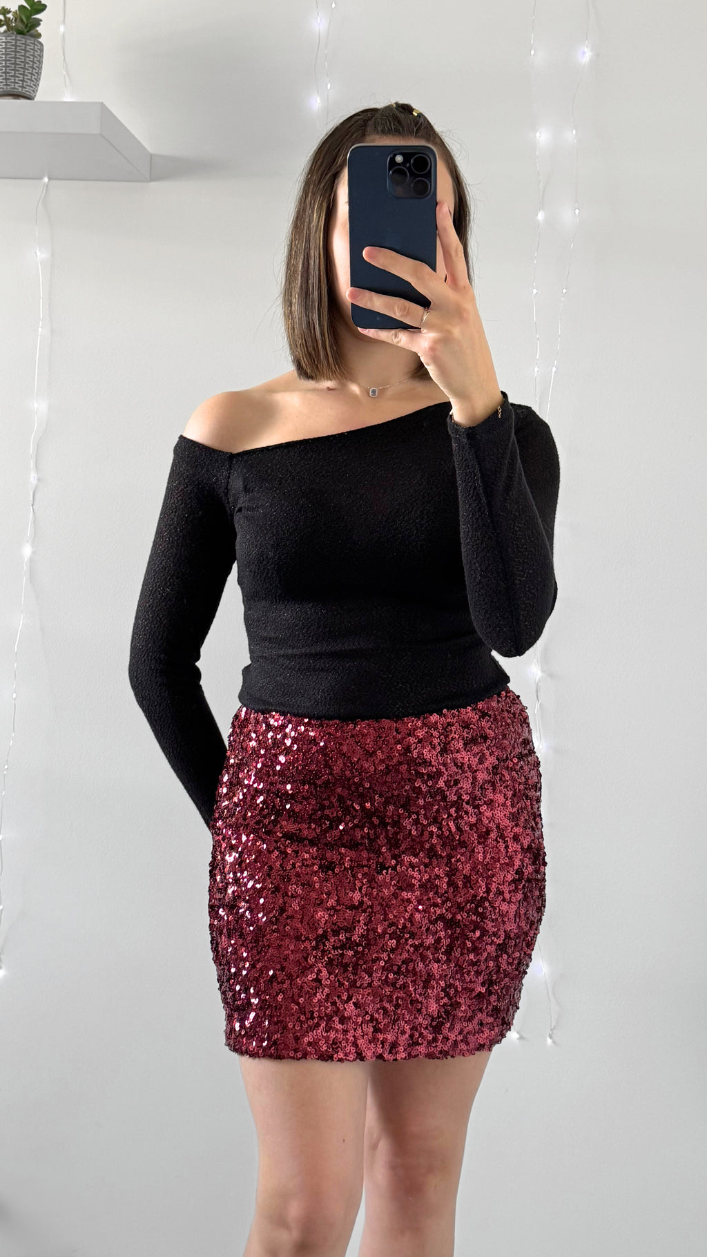 Jupe À Sequins DÉBORAH Bordeaux