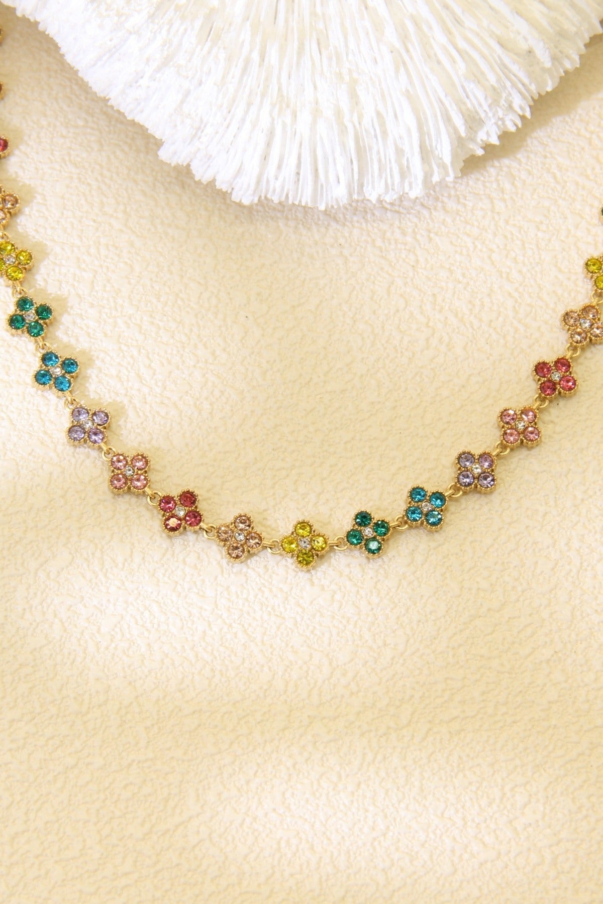 Collier PRINCESSE Ras-du-cou Strass Multicouleur