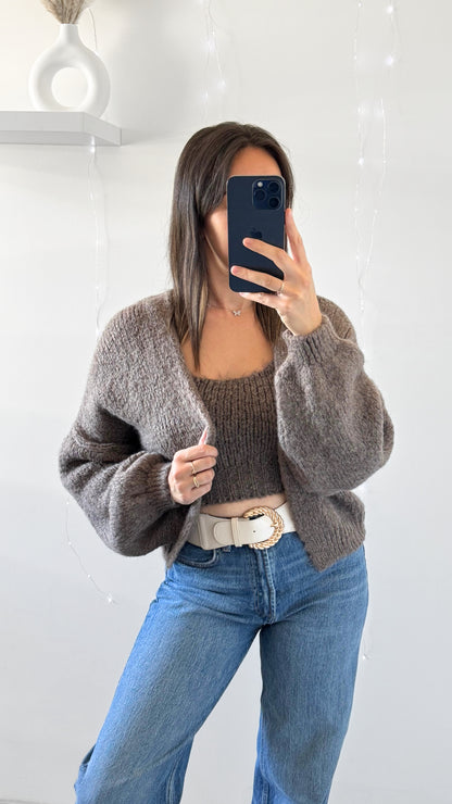 Gilet + Top JESSY Marron Clair