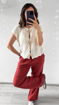 Pantalon Gaze De Coton LILOU Terracotta