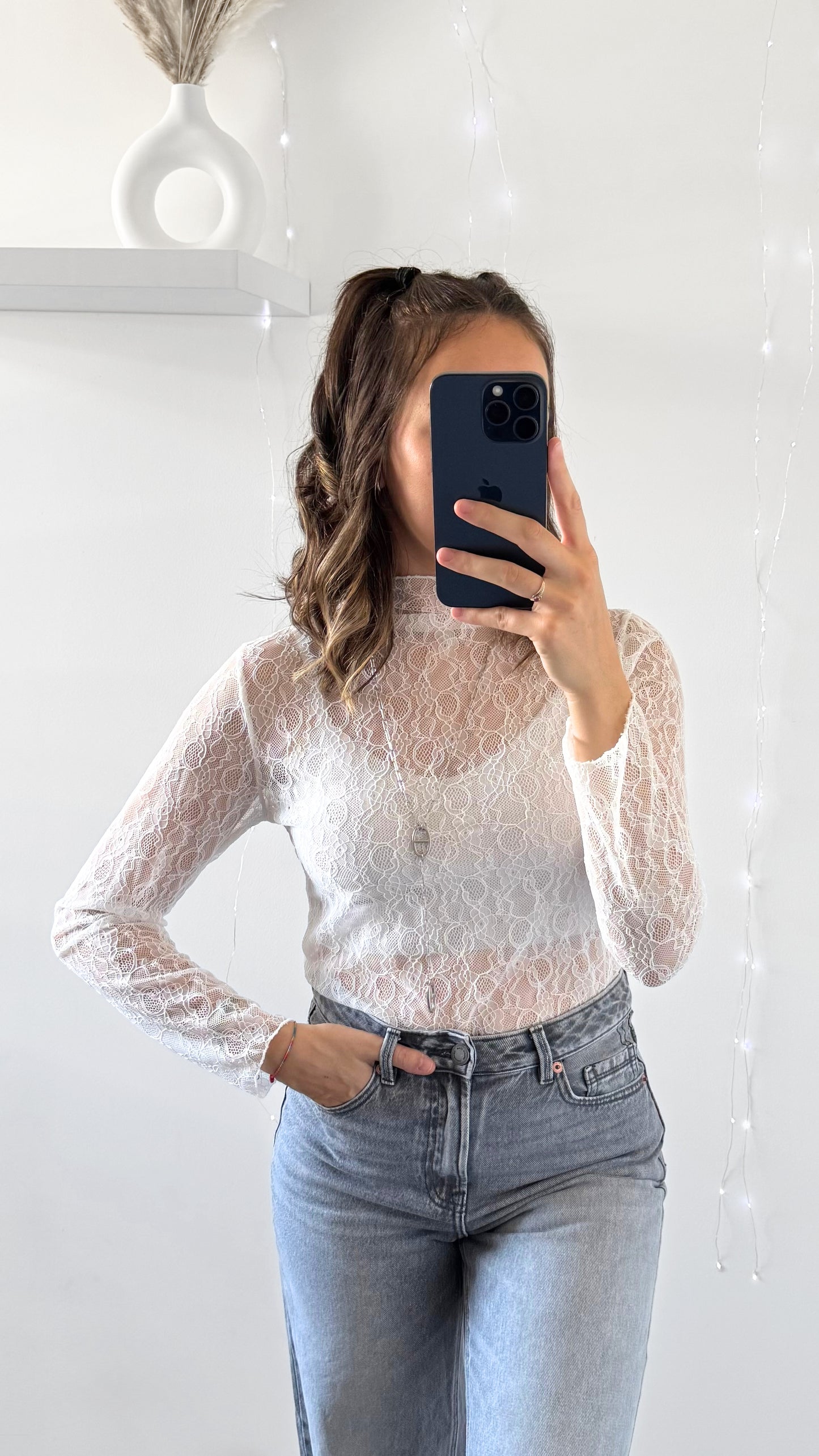 Sous Pull Dentelle ELY Blanc