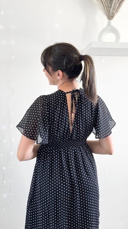 Robe Courte À Pois STELLA Noir