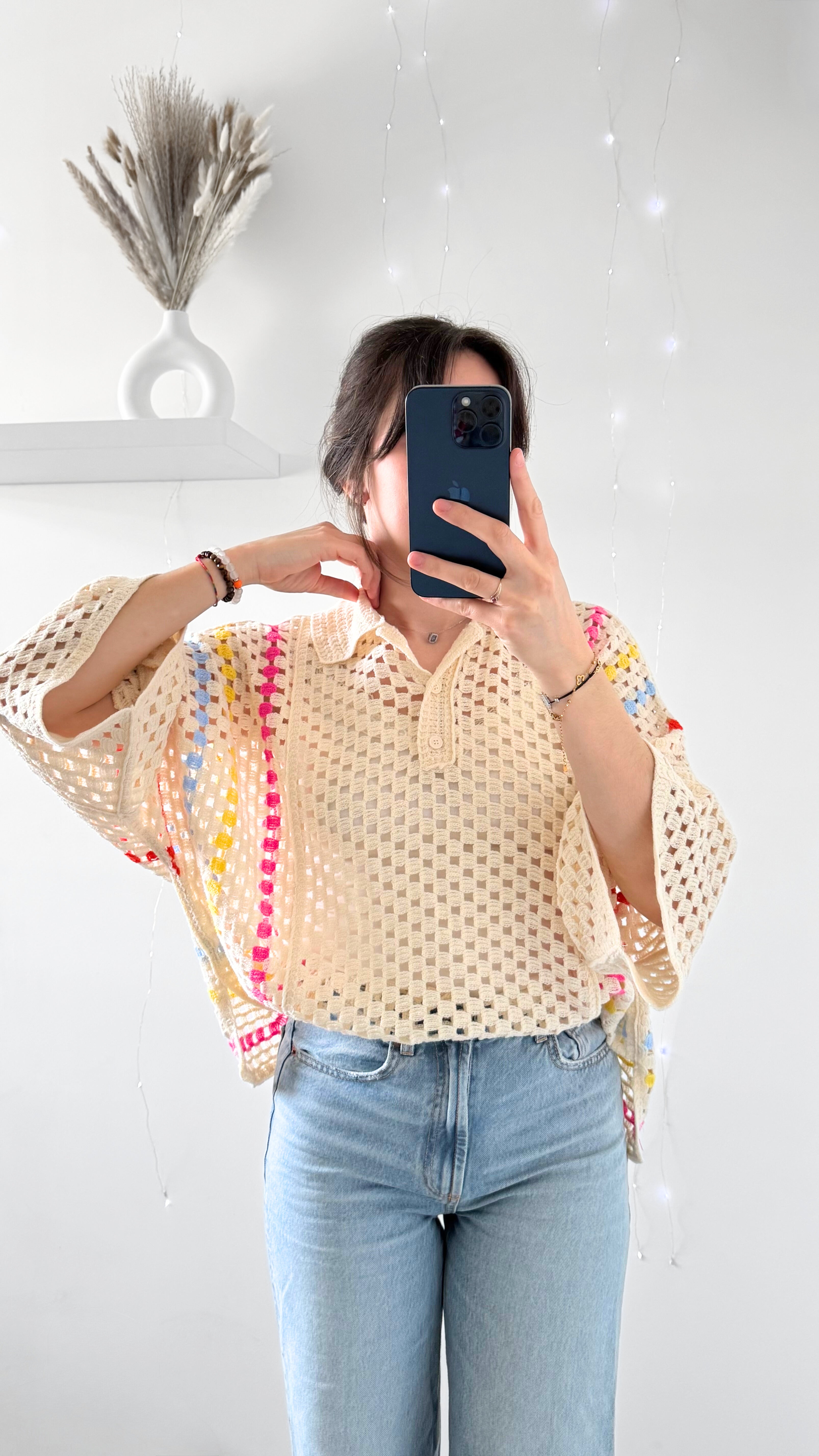 Polo En Crochet AUDREY Crème