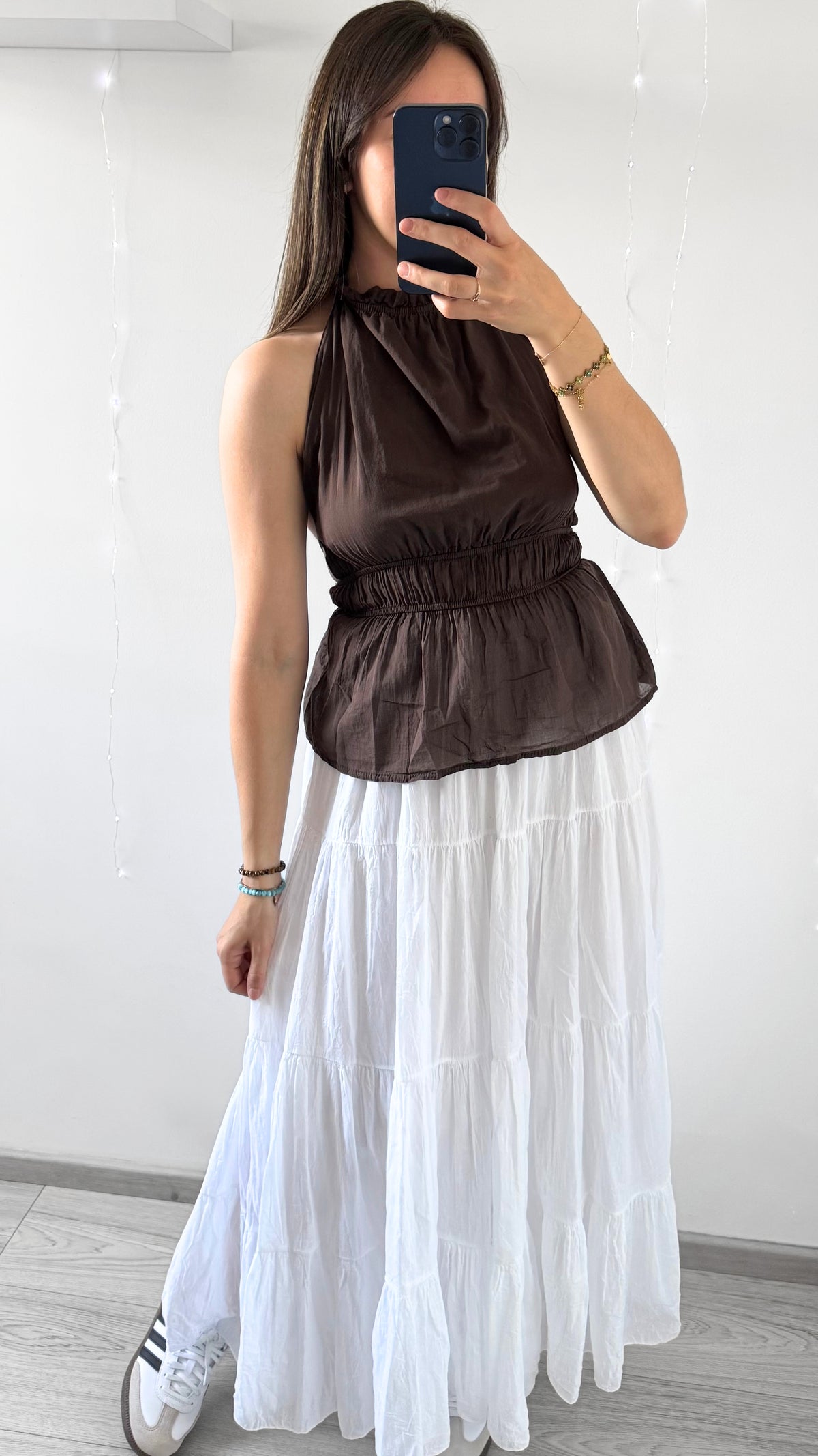 Jupe Longue CÉLIA En Coton Blanc