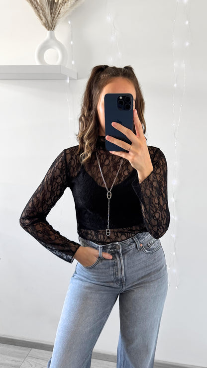 Sous Pull Dentelle ELY Noir