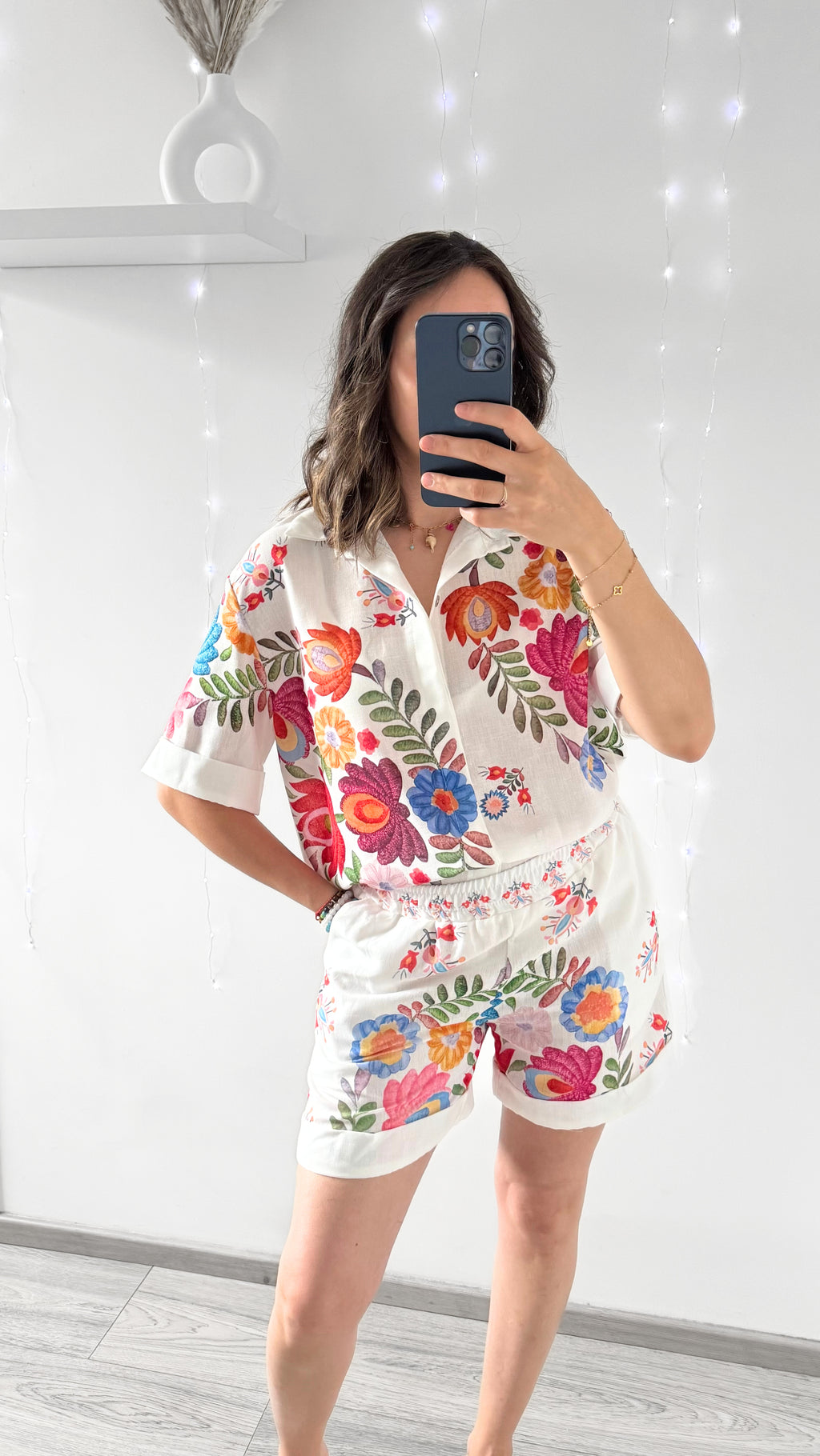Short À Motifs GABRIELA Blanc