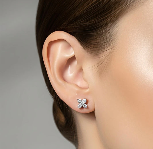 Boucles d’Oreilles Fleurs Argent