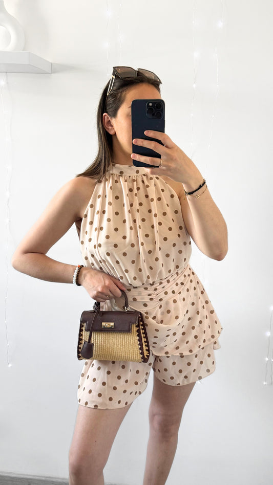 Combi-short À Pois LOUISE Beige