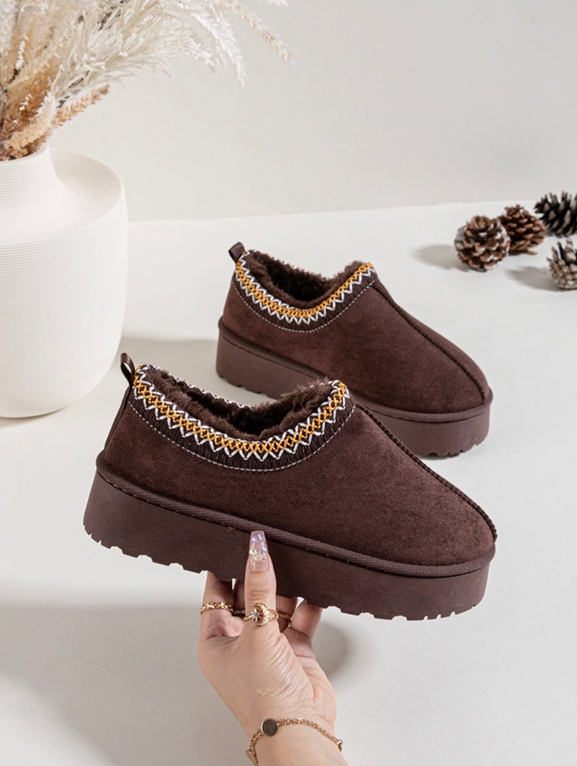 Bottines Fourrées Chocolat